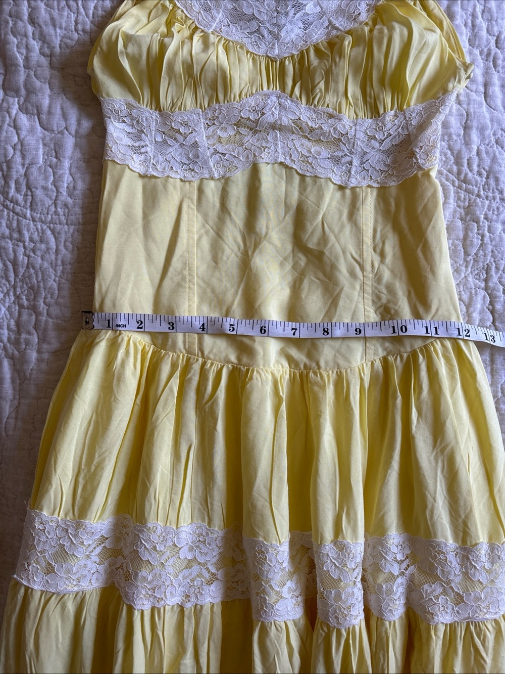 NWT Frankies Bikinis Dakota Maxi Dress Sunflower Yellow Lace Sleeveless Size XS - Picture 11 of 14